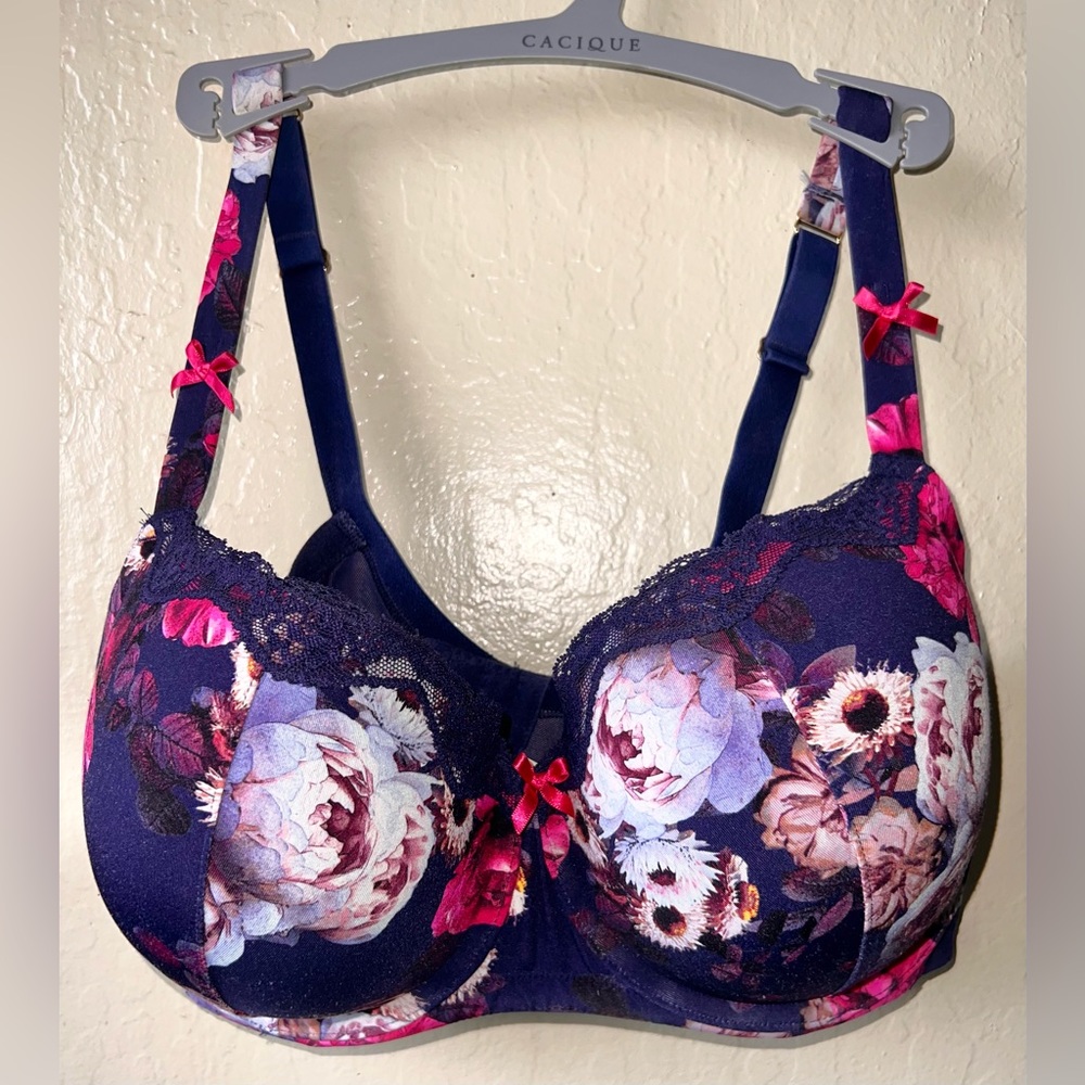 Cacique Lane Bryant boost balconette 40DDD purple pink
